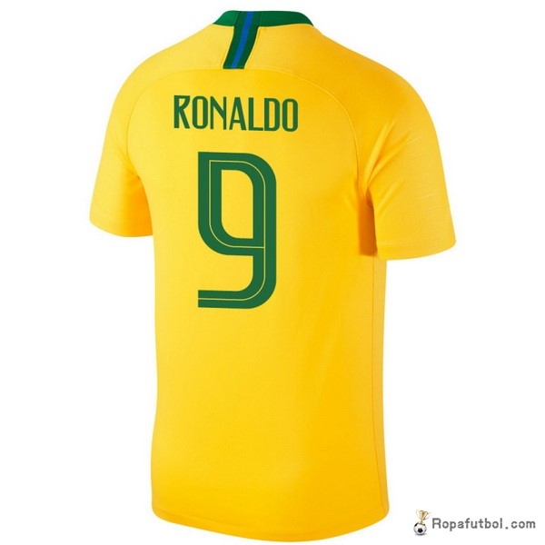 Camiseta Brasil Replica Primera Ropa Ronaldo 2018 Amarillo